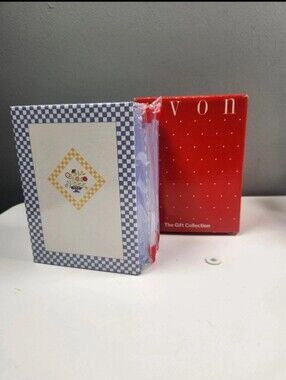 Avon The Gift Collection Blue Checkered Complete Collection File Book Set